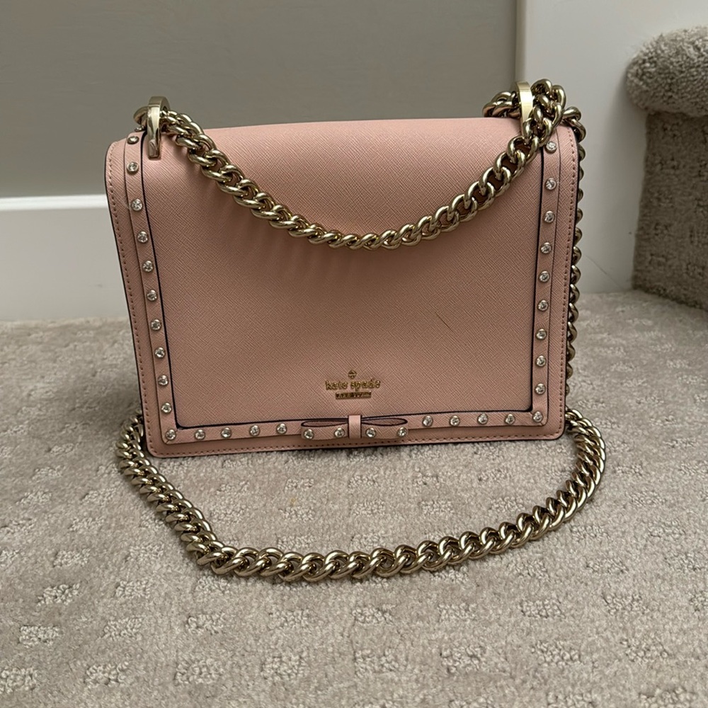 Kate Spade Pink Crossbody Bag with Gold Chain